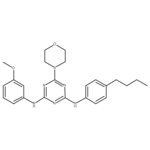 N2-(4-butylphenyl)-N4-(3-methoxyphenyl)-6-morpholino-1,3,5-triazine-2,4-diamine Structure