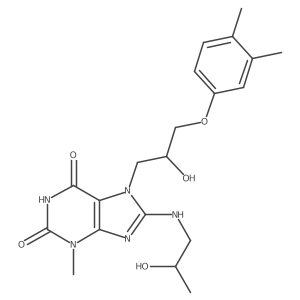 7-(3-(3,4-dimethylphenoxy)-2-hydroxypropyl)-8-((2-hydroxypropyl)amino)-3-methyl-1H-purine-2,6(3H,7H)-dione结构式