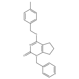 4-((4-methylbenzyl)thio)-1-(pyridin-4-ylmethyl)-6,7-dihydro-1H-cyclopenta[d]pyrimidin-2(5H)-one Structure