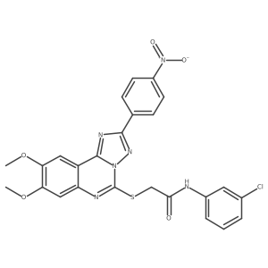 N-(3-chlorophenyl)-2-((8,9-dimethoxy-2-(4-nitrophenyl)-[1,2,4]triazolo[1,5-c]quinazolin-5-yl)thio)acetamide Structure