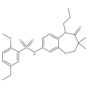 N-(3,3-dimethyl-4-oxo-5-propyl-2,3,4,5-tetrahydrobenzo[b][1,4]oxazepin-8-yl)-5-ethyl-2-methoxybenzenesulfonamide结构式