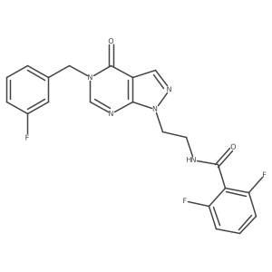 2,6-difluoro-N-(2-(5-(3-fluorobenzyl)-4-oxo-4,5-dihydro-1H-pyrazolo[3,4-d]pyrimidin-1-yl)ethyl)benzamide Structure
