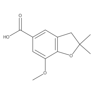 7-Methoxy-2,2-dimethyl-2,3-dihydrobenzofuran-5-carboxylic acid结构式