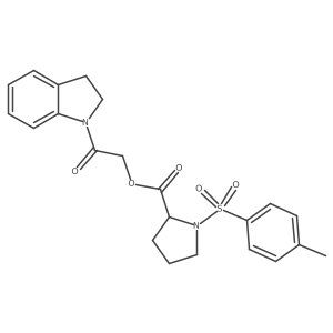[2-(2,3-dihydroindol-1-yl)-2-oxoethyl] (2S)-1-(4-methylphenyl)sulfonylpyrrolidine-2-carboxylate结构式