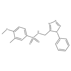 4-methoxy-3-methyl-N-((1-phenyl-1H-tetrazol-5-yl)methyl)benzenesulfonamide Structure
