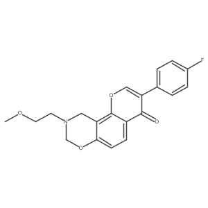 3-(4-fluorophenyl)-9-(2-methoxyethyl)-9,10-dihydrochromeno[8,7-e][1,3]oxazin-4(8H)-one结构式