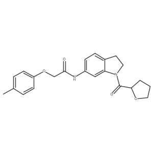 N-(1-(tetrahydrofuran-2-carbonyl)indolin-6-yl)-2-(p-tolyloxy)acetamide结构式