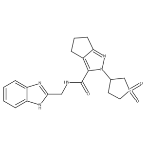 N-((1H-benzo[d]imidazol-2-yl)methyl)-2-(1,1-dioxidotetrahydrothiophen-3-yl)-2,4,5,6-tetrahydrocyclopenta[c]pyrazole-3-carboxamide Structure