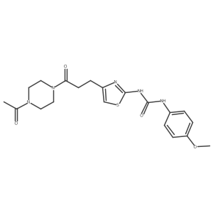 3-{4-[3-(4-Acetylpiperazin-1-yl)-3-oxopropyl]-1,3-thiazol-2-yl}-1-(4-methoxyphenyl)urea Structure