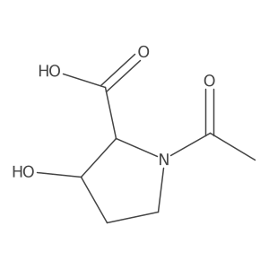 (2S)-1-acetyl-3-hydroxypyrrolidine-2-carboxylic acid结构式