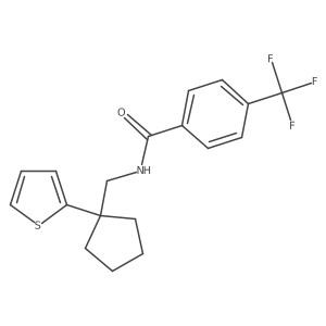 N-{[1-(thiophen-2-yl)cyclopentyl]methyl}-4-(trifluoromethyl)benzamide Structure