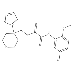 N1-(5-chloro-2-methoxyphenyl)-N2-((4-(thiophen-2-yl)tetrahydro-2H-pyran-4-yl)methyl)oxalamide结构式