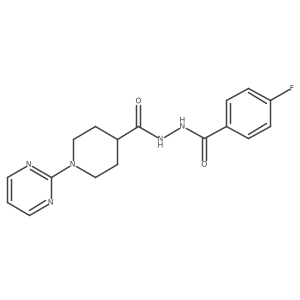 1-Pyrimidin-2-yl-piperidine-4-carboxylic acid N'-(4-fluoro-benzoyl)-hydrazide Structure