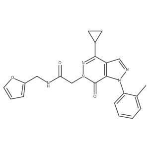 2-(4-cyclopropyl-7-oxo-1-(o-tolyl)-1H-pyrazolo[3,4-d]pyridazin-6(7H)-yl)-N-(furan-2-ylmethyl)acetamide结构式