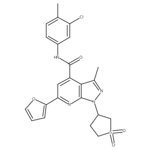 N-(3-chloro-4-methylphenyl)-1-(1,1-dioxidotetrahydrothiophen-3-yl)-6-(furan-2-yl)-3-methyl-1H-pyrazolo[3,4-b]pyridine-4-carboxamide Structure