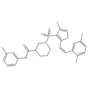 1-({5-[(1E)-2-(2,5-Dimethylphenyl)ethenyl]-3-methyl-1,2-oxazol-4-YL}sulfonyl)-N-(4-methylpyridin-2-YL)piperidine-3-carboxamide Structure