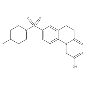 3,4-Dihydro-6-[(4-methyl-1-piperidinyl)sulfonyl]-2-oxo-1(2H)-quinolineacetic acid Structure