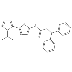 N-(5-(1-isopropyl-1H-pyrazol-5-yl)-1,3,4-oxadiazol-2-yl)-3,3-diphenylpropanamide结构式