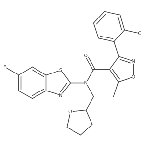 3-(2-chlorophenyl)-N-(6-fluorobenzo[d]thiazol-2-yl)-5-methyl-N-((tetrahydrofuran-2-yl)methyl)isoxazole-4-carboxamide Structure