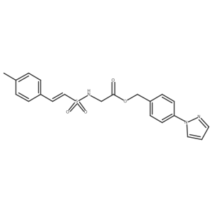[4-(1H-pyrazol-1-yl)phenyl]methyl 2-[2-(4-methylphenyl)ethenesulfonamido]acetate结构式