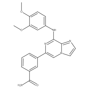 3-{8-[(3,4-Dimethoxyphenyl)amino]imidazo[1,2-A]pyrazin-6-Yl}benzamide Structure
