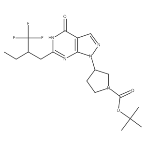 tert-butyl 3-[4-oxo-6-[2-(trifluoromethyl)butyl]-5H-pyrazolo[3,4-d]pyrimidin-1-yl]pyrrolidine-1-carboxylate结构式