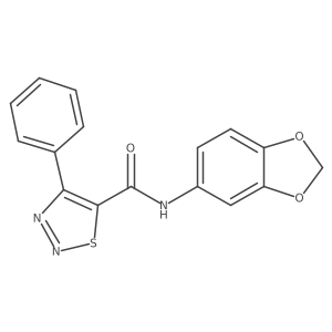 N-(1,3-benzodioxol-5-yl)-4-phenyl-1,2,3-thiadiazole-5-carboxamide结构式