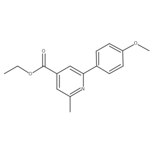 Ethyl 2-(4-methoxyphenyl)-6-methyl-4-pyridinecarboxylate结构式