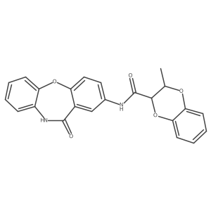 3-methyl-N-(11-oxo-10,11-dihydrodibenzo[b,f][1,4]oxazepin-2-yl)-2,3-dihydrobenzo[b][1,4]dioxine-2-carboxamide结构式