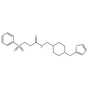 3-(phenylsulfonyl)-N-((1-(thiophen-2-ylmethyl)piperidin-4-yl)methyl)propanamide结构式