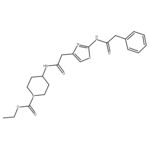 Ethyl 4-(2-(2-(2-phenylacetamido)thiazol-4-yl)acetamido)piperidine-1-carboxylate Structure