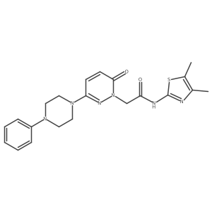N-[(2Z)-4,5-dimethyl-1,3-thiazol-2(3H)-ylidene]-2-[6-oxo-3-(4-phenylpiperazin-1-yl)pyridazin-1(6H)-yl]acetamide结构式