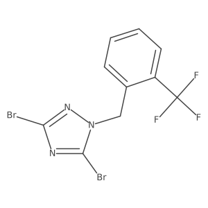 3,5-Dibromo-1-{[2-(trifluoromethyl)phenyl]methyl}-1H-1,2,4-triazole Structure