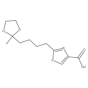 2-[4-(2-Methyl-[1,3]dioxolan-2-yl)-butyl]-oxazole-4-carboxylic acid Structure