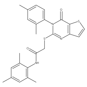 2-{[3-(2,4-dimethylphenyl)-4-oxo-3,4-dihydrothieno[3,2-d]pyrimidin-2-yl]sulfanyl}-N-(2,4,6-trimethylphenyl)acetamide结构式