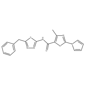 N-[(2E)-5-benzyl-1,3,4-thiadiazol-2(3H)-ylidene]-4-methyl-2-(1H-pyrrol-1-yl)-1,3-thiazole-5-carboxamide Structure
