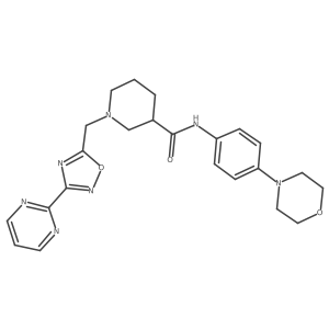 N-(4-morpholinophenyl)-1-((3-(pyrimidin-2-yl)-1,2,4-oxadiazol-5-yl)methyl)piperidine-3-carboxamide Structure
