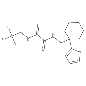 N1-((1-(thiophen-2-yl)cyclohexyl)methyl)-N2-(2,2,2-trifluoroethyl)oxalamide结构式