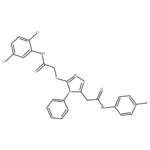 2-[5-({2-[(2,5-dichlorophenyl)amino]-2-oxoethyl}sulfanyl)-4-phenyl-4H-1,2,4-triazol-3-yl]-N-(4-fluorophenyl)acetamide Structure