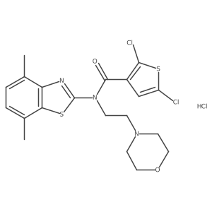 2,5-dichloro-N-(4,7-dimethylbenzo[d]thiazol-2-yl)-N-(2-morpholinoethyl)thiophene-3-carboxamide hydrochloride结构式