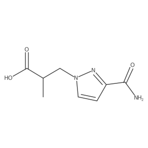 3-(3-Carbamoylpyrazol-1-yl)-2-methylpropanoic acid结构式