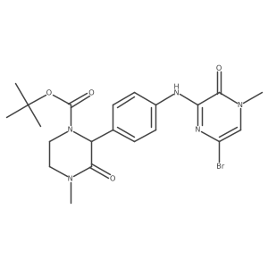 tert-Butyl 2-(4-(6-Bromo-4-methyl-3-oxo-3,4-dihydropyrazin-2-ylamino)phenyl)-4-methyl-3-oxopiperazine-1-carboxylate Structure