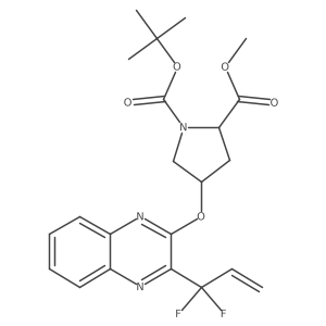 (2S,4R)-1-tert-Butyl 2-methyl 4-((3-(1,1-difluoroallyl)quinoxalin-2-yl)oxy)pyrrolidine-1,2-dicarboxylate Structure