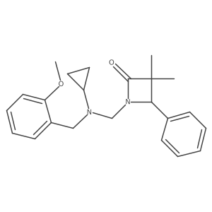 1-[[cyclopropyl-[(2-methoxyphenyl)methyl]amino]methyl]-3,3-dimethyl-4-phenyl-azetidin-2-one结构式