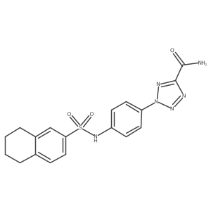 2-(4-(5,6,7,8-tetrahydronaphthalene-2-sulfonamido)phenyl)-2H-tetrazole-5-carboxamide结构式