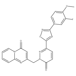 2-{[3-[3-(3-fluoro-4-methoxyphenyl)-1,2,4-oxadiazol-5-yl]-6-oxopyridazin-1(6H)-yl]methyl}-4H-pyrido[1,2-a]pyrimidin-4-one Structure