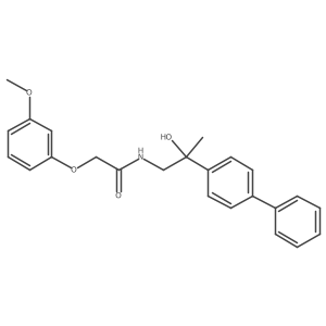 N-(2-([1,1'-biphenyl]-4-yl)-2-hydroxypropyl)-2-(3-methoxyphenoxy)acetamide结构式