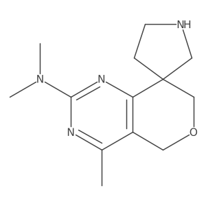 N,N,4-Trimethyl-5,7-dihydrospiro[pyrano[4,3-d]pyrimidine-8,3'-pyrrolidin]-2-amine结构式
