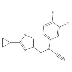 3-bromo-N-cyano-N-[(5-cyclopropyl-1,2,4-oxadiazol-3-yl)methyl]-4-fluoroaniline结构式