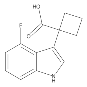 1-(4-fluoro-1H-indol-3-yl)cyclobutane-1-carboxylic acid结构式